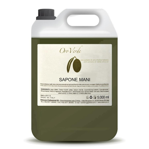tanica ricarica sapone mani olio oliva oroverde