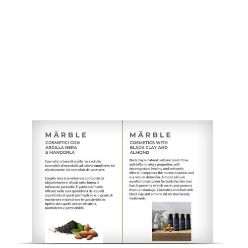 foglietto illustrativo cosmetici argilla e mandorla