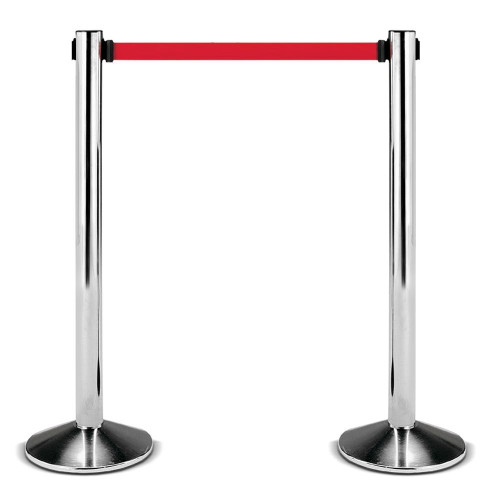 colonna divisoria nastro retraibile inox cromato