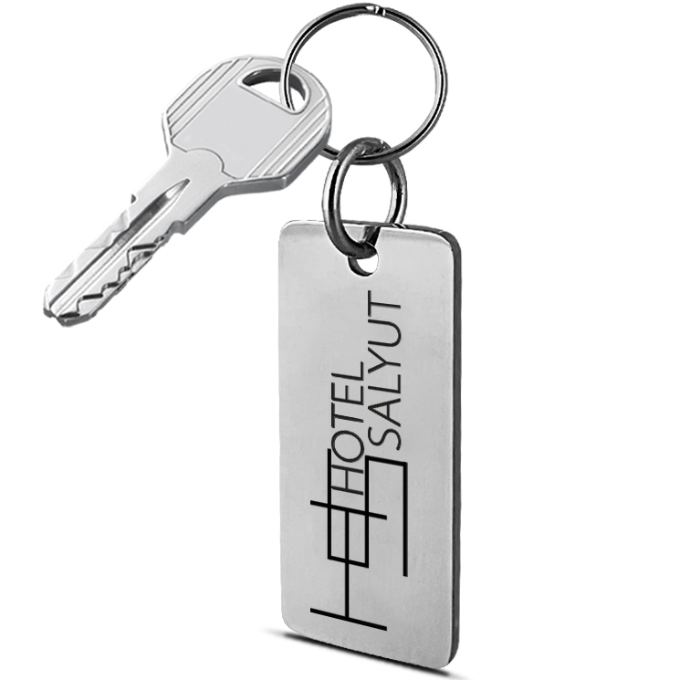 portachiavi cromato rettangolare personalizzato