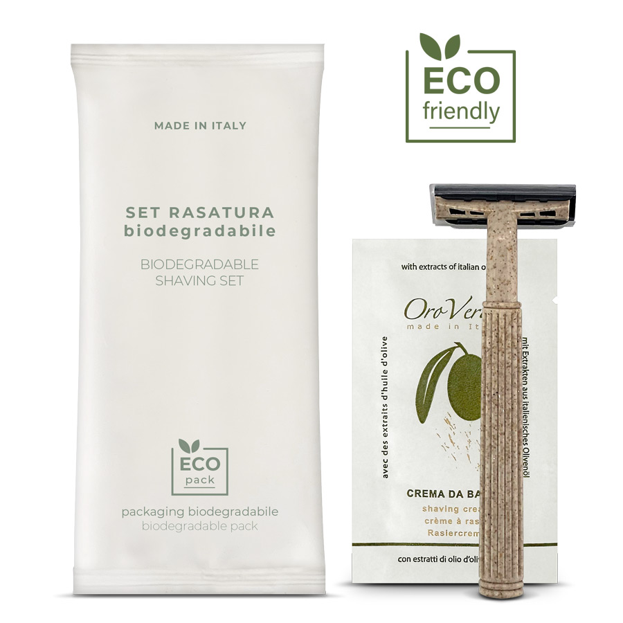 set rasatura biodegradabile ecologico hotel