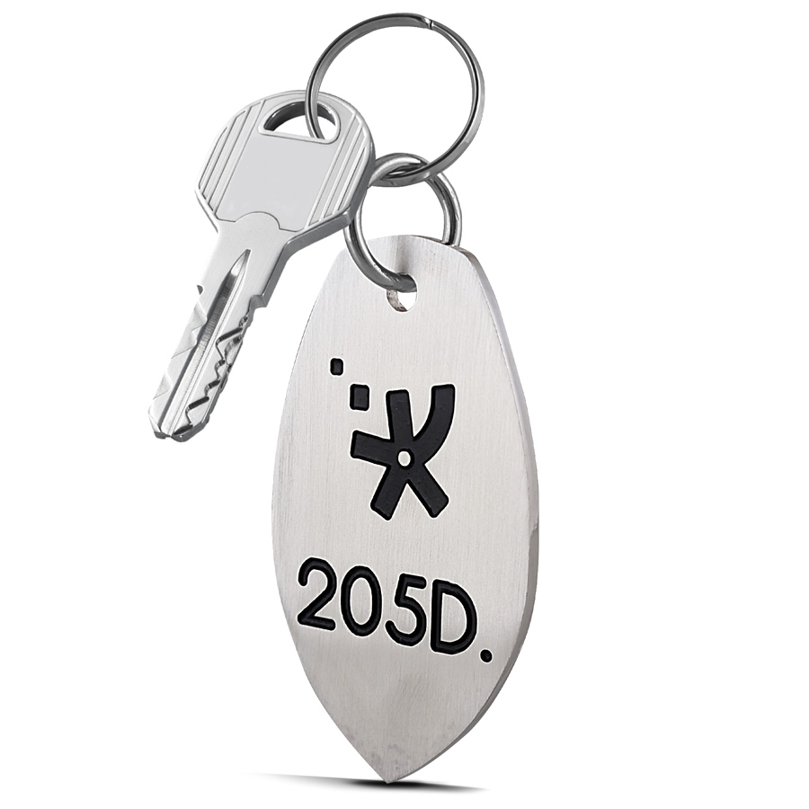 portachiavi moderno ovale alluminio personalizzato