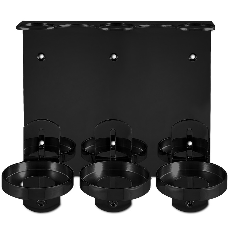 supporto acciaio nero triplo dispenser hotel