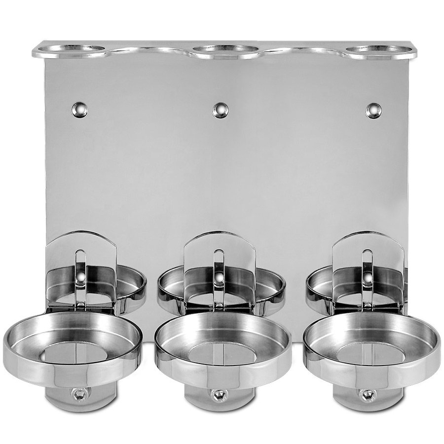 supporto acciaio triplo dispenser hotel