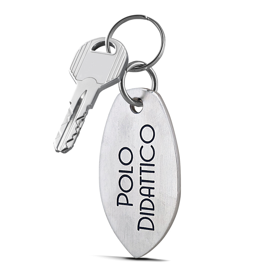 portachiavi moderno ovale alluminio piccolo personalizzato