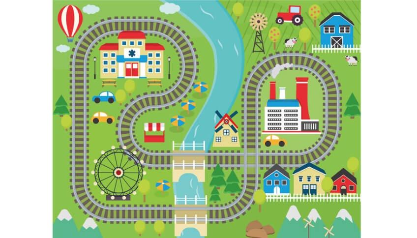 train track play placemat vector id5396476101