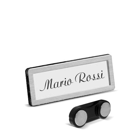 badge portanome piccolo argentato