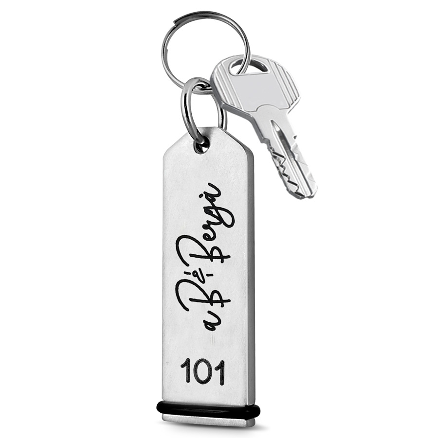 portachiavi alluminio personalizzato con gommino antiurto