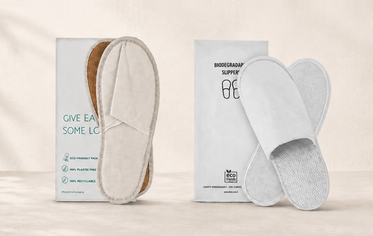 Ciabattine ecologiche per hotel in eco-pack
