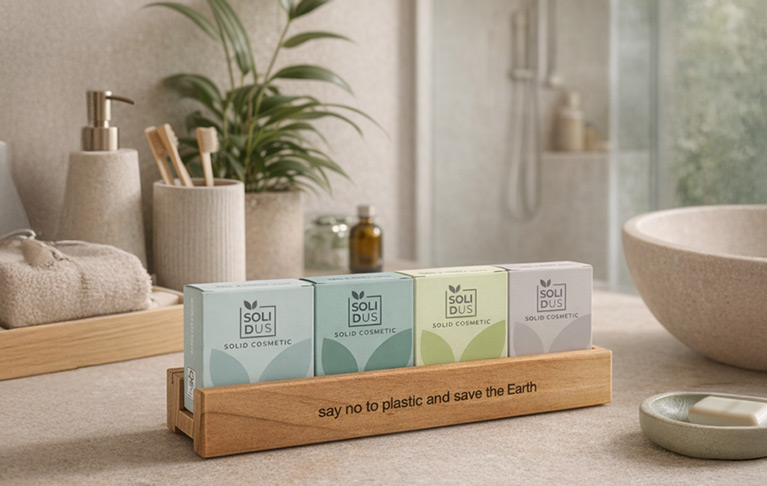 Cosmetici solidi bio Solidus - Set cortesia eco-friendly per hotel e B&B