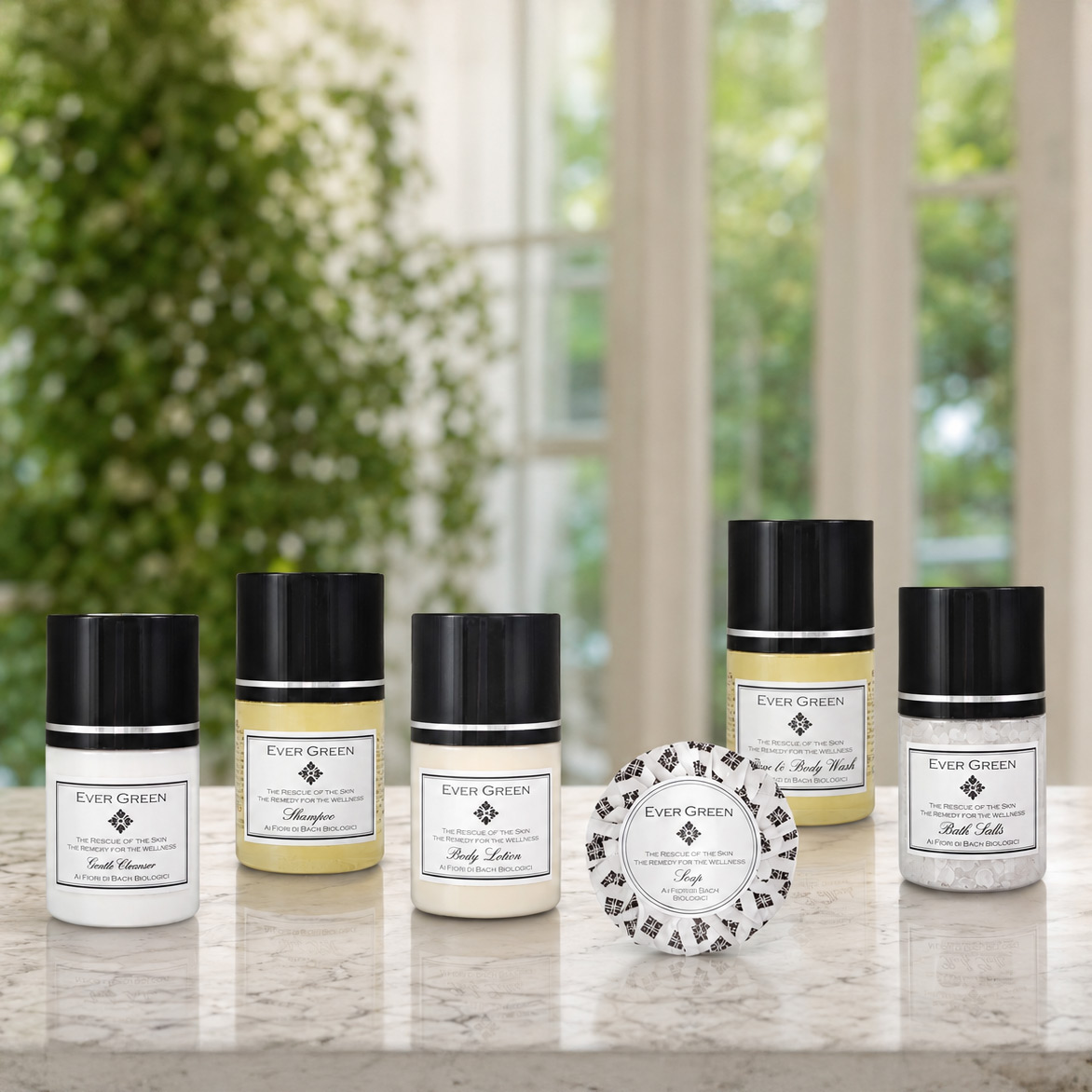 set cortesia elegante ai fiori di bach